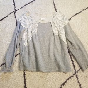 Urban Outfitters Pins And Needles Gray Lace Top Small